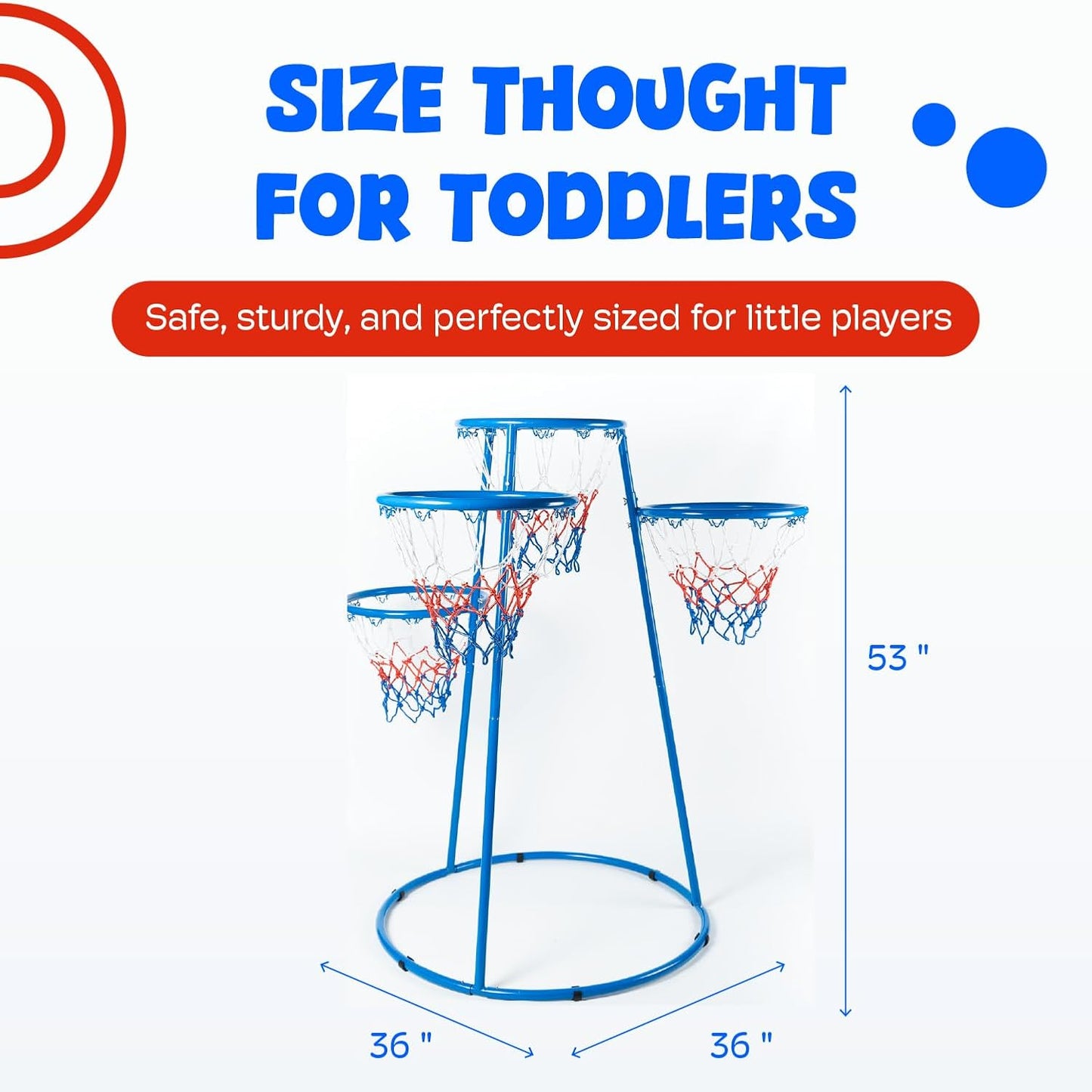 4 Hoop Basketball Set - Toddler Basketball Hoop Indoor - Outdoor