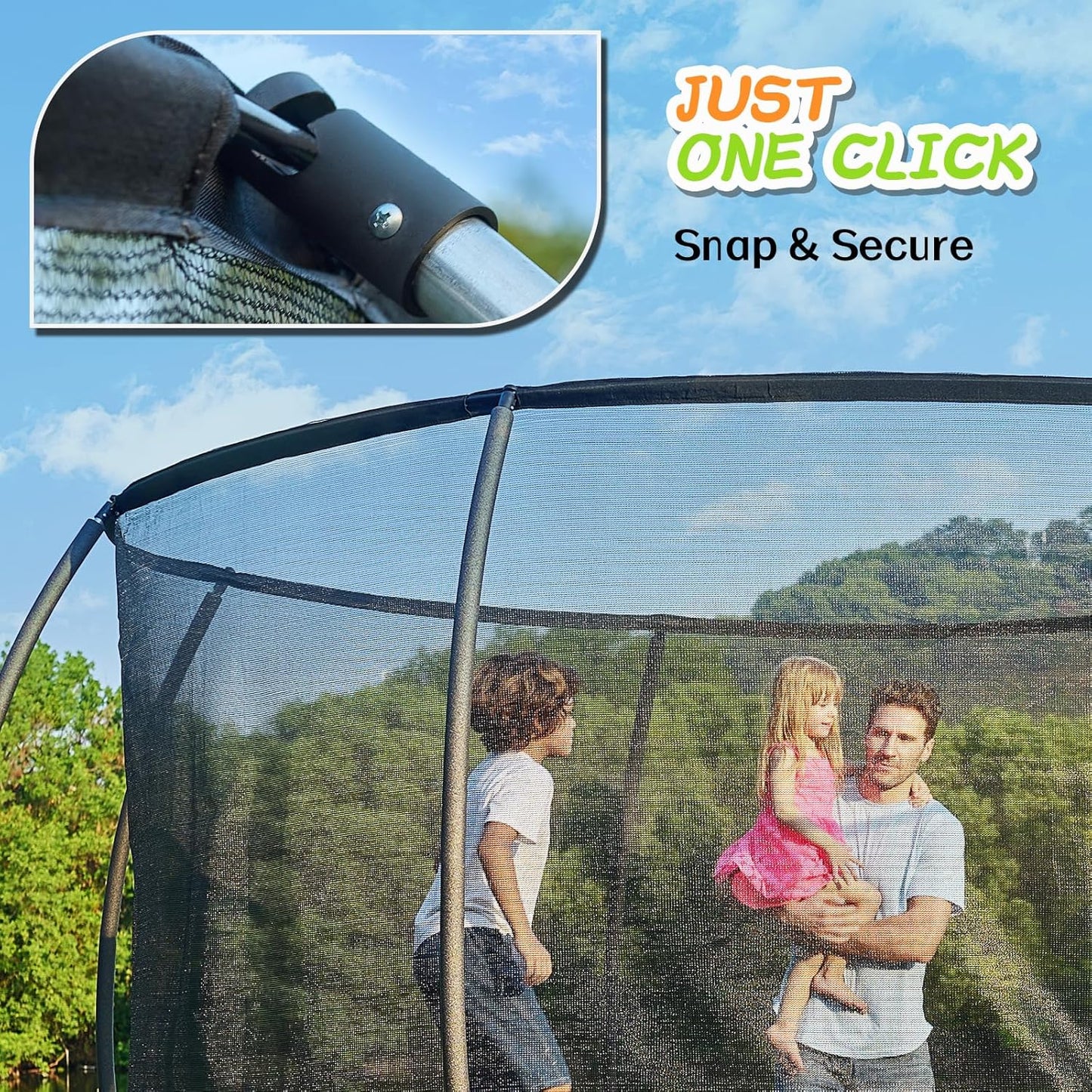 CalmMax 10FT 12FT 14FT 15FT 16FT Trampoline with Enclosure Recreational Trampolines with Ladder