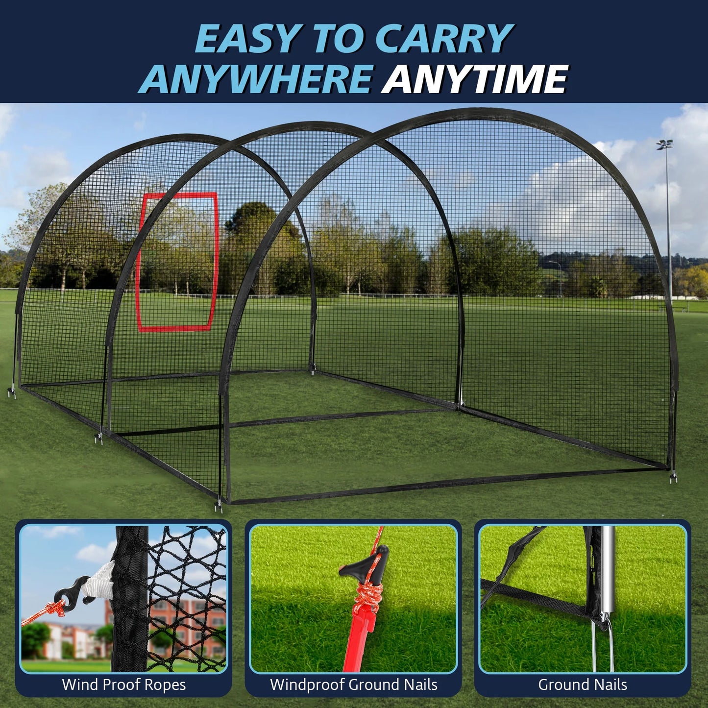 22x12x8FT Baseball Batting Cage Net