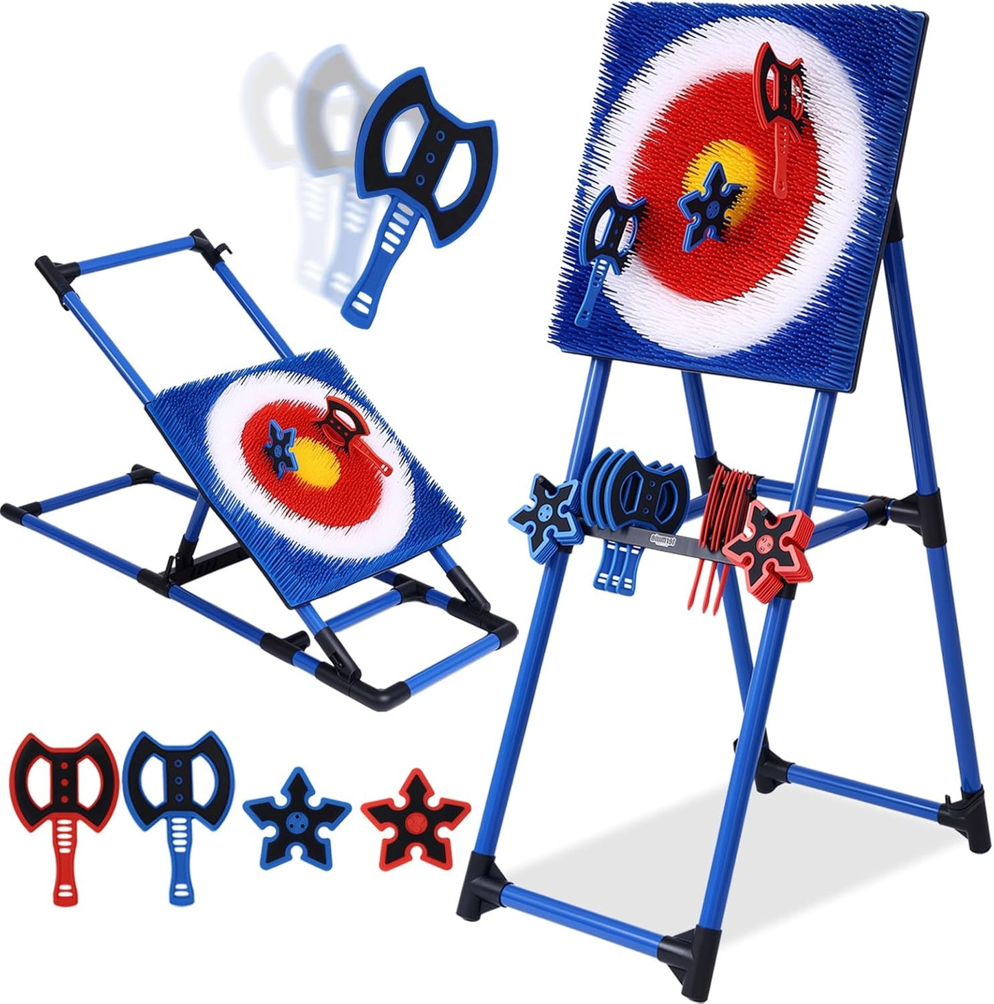 Axe Throwing Bristle Target with 8 Throwing Axes Set